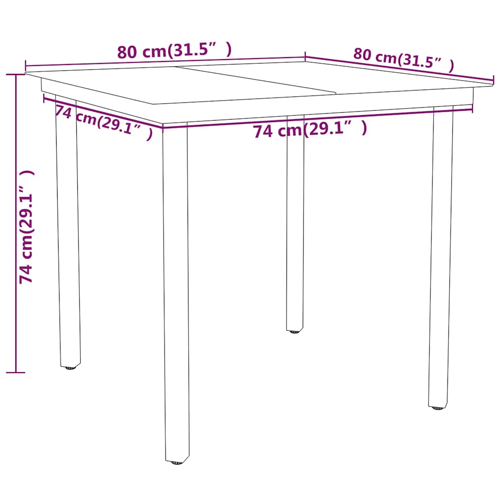 Set Mobili da Pranzo per Giardino 3 pz Nero | homemem39