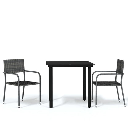Set Mobili da Pranzo per Giardino 3 pz Grigio | homemem39