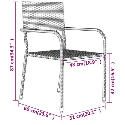 Set Mobili da Pranzo per Giardino 3 pz Grigio | homemem39