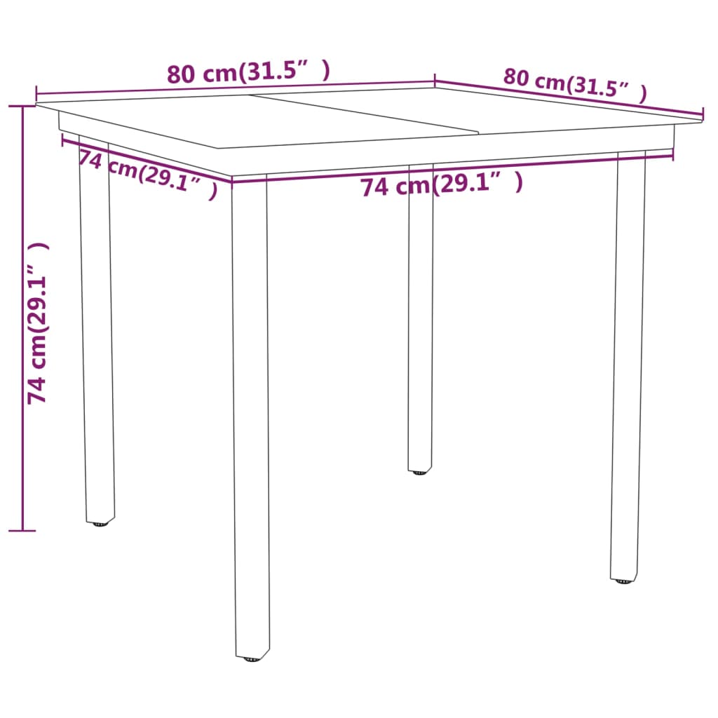 Set Mobili da Pranzo per Giardino 3 pz Grigio | homemem39