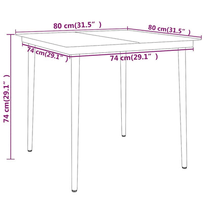 Set Mobili da Pranzo per Giardino 3 pz Grigio | homemem39
