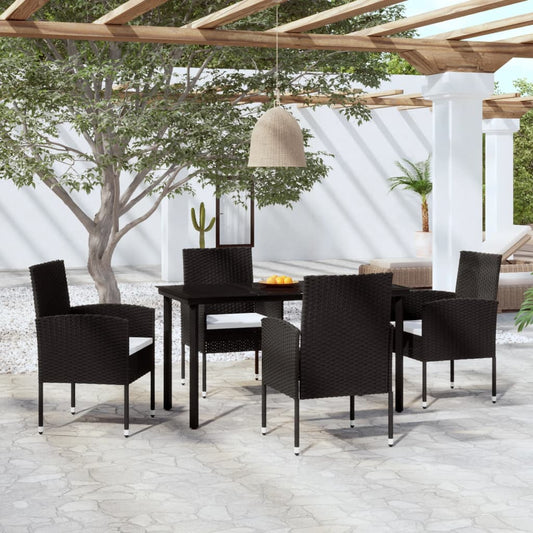 Set da Pranzo da Giardino 5 pz Nero - homemem39