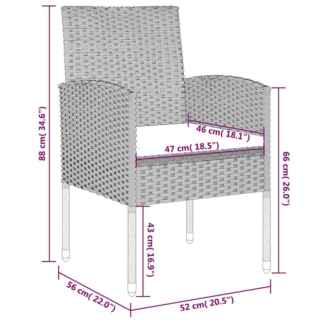 Set da Pranzo da Giardino 5 pz Nero | homemem39