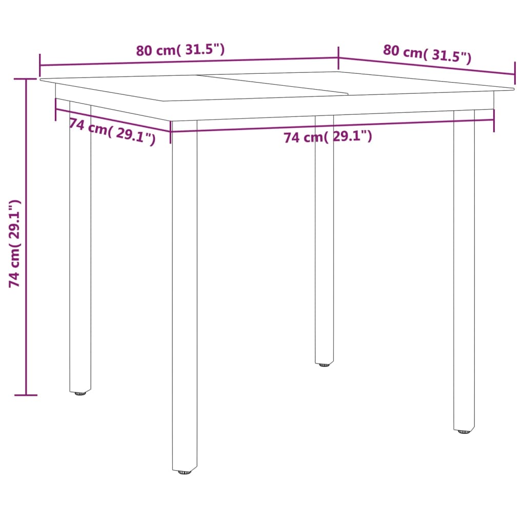 Set da Pranzo da Giardino 5 pz Nero | homemem39