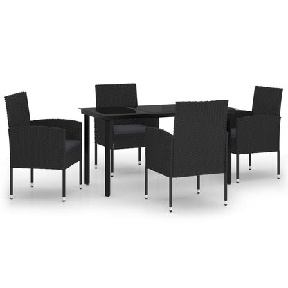Set da Pranzo da Giardino 5 pz Nero - homemem39
