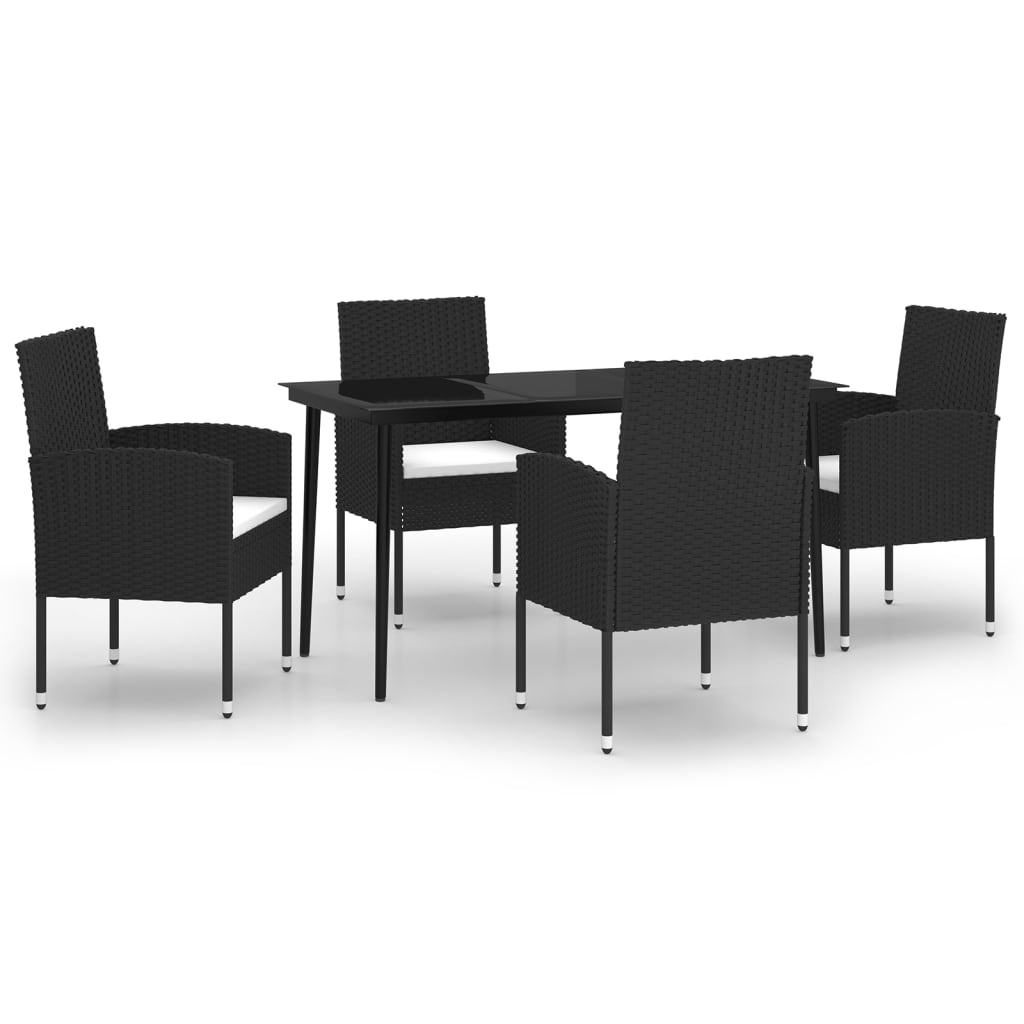 Set da Pranzo da Giardino 5 pz Nero - homemem39
