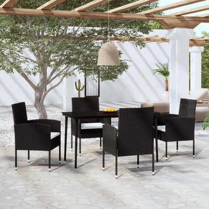 Set da Pranzo da Giardino 5 pz Nero - homemem39