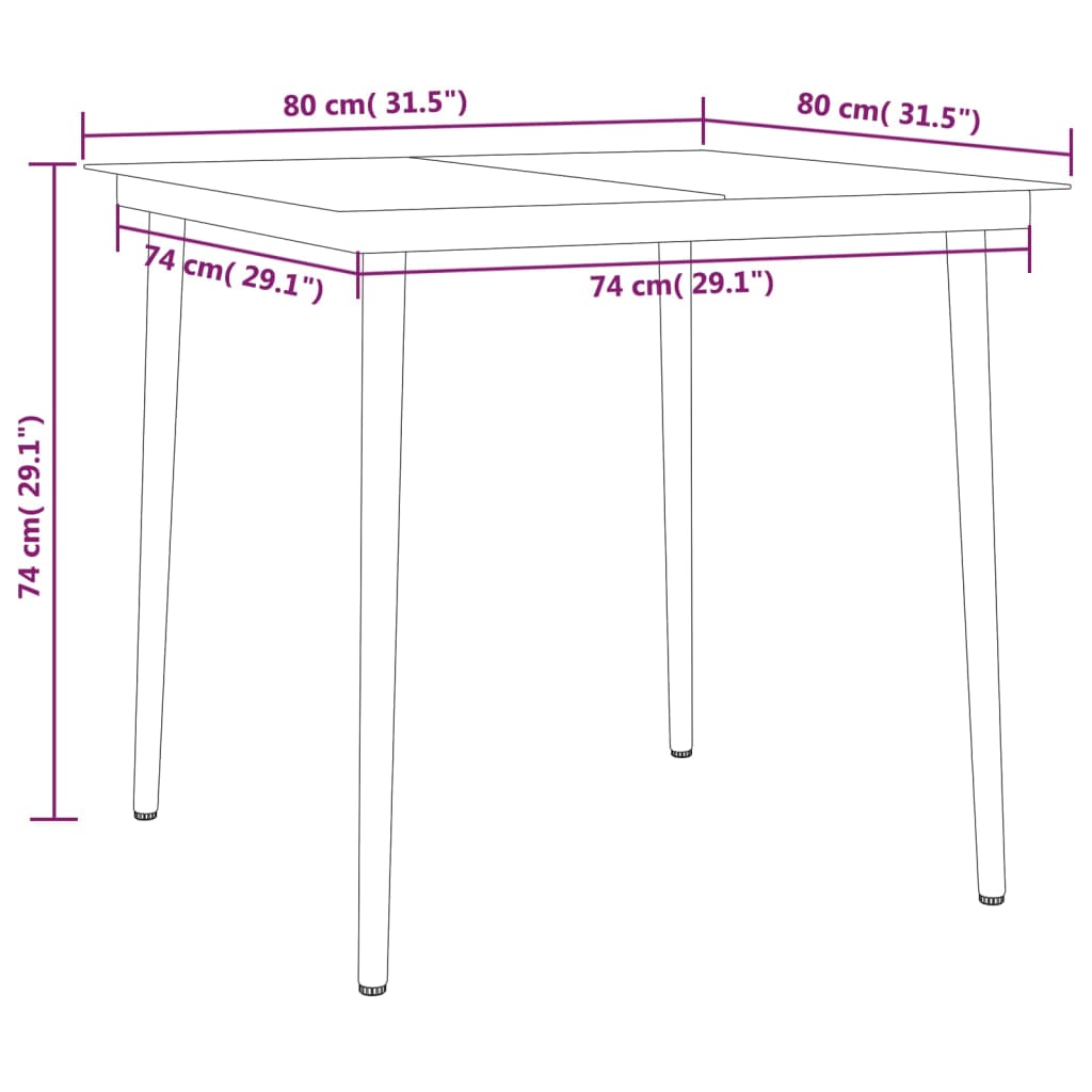 Set da Pranzo da Giardino 5 pz Nero | homemem39