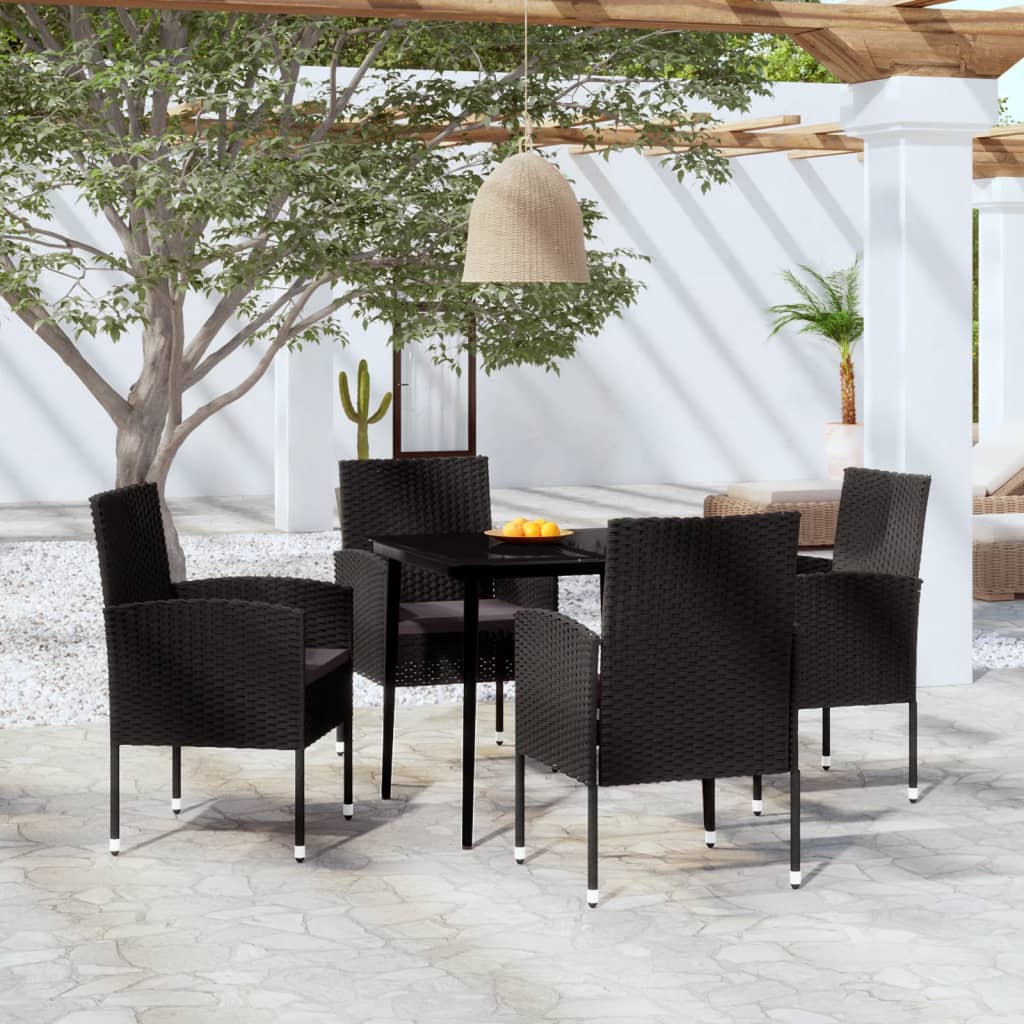 Set da Pranzo da Giardino 5 pz Nero | homemem39