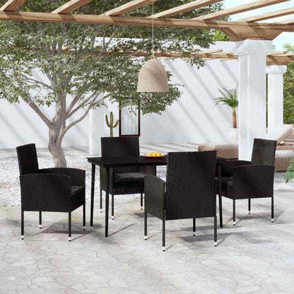 Set da Pranzo da Giardino 5 pz Nero - homemem39