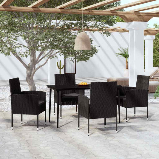 Set da Pranzo da Giardino 5 pz Nero - homemem39