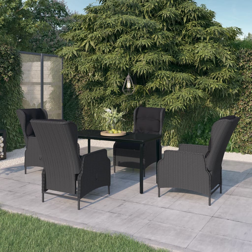 Set da Pranzo da Giardino 5 pz Grigio Scuro | homemem39