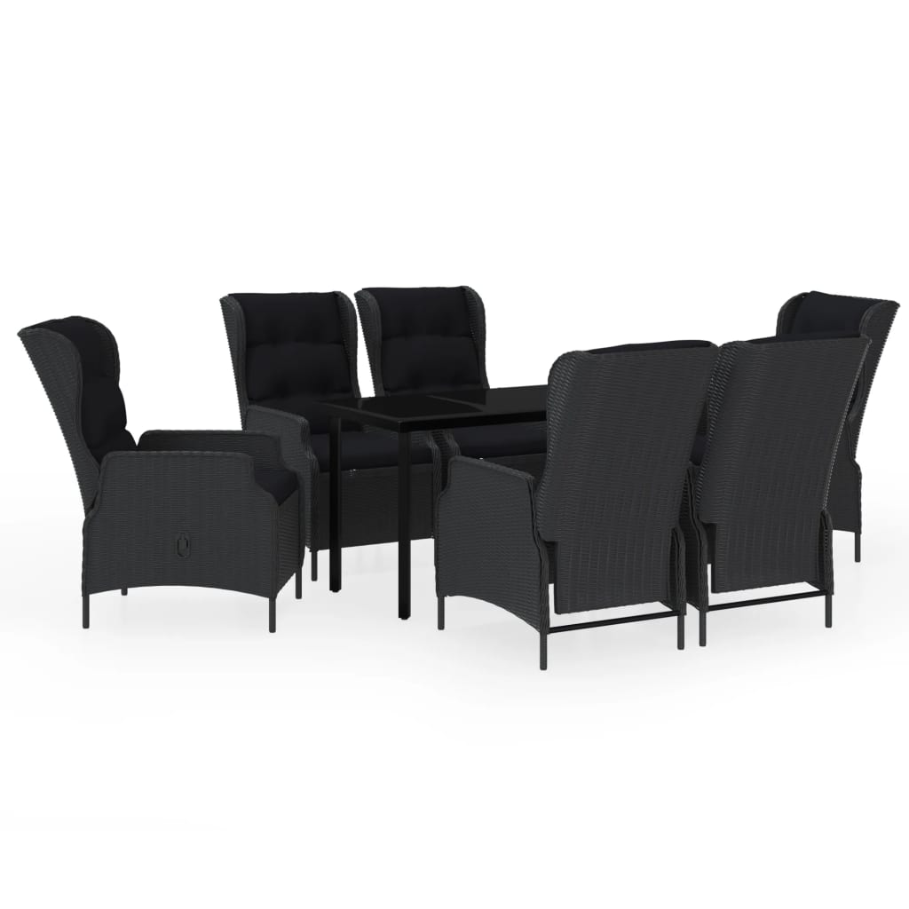 Set da Pranzo da Giardino 7 pz Grigio Scuro | homemem39