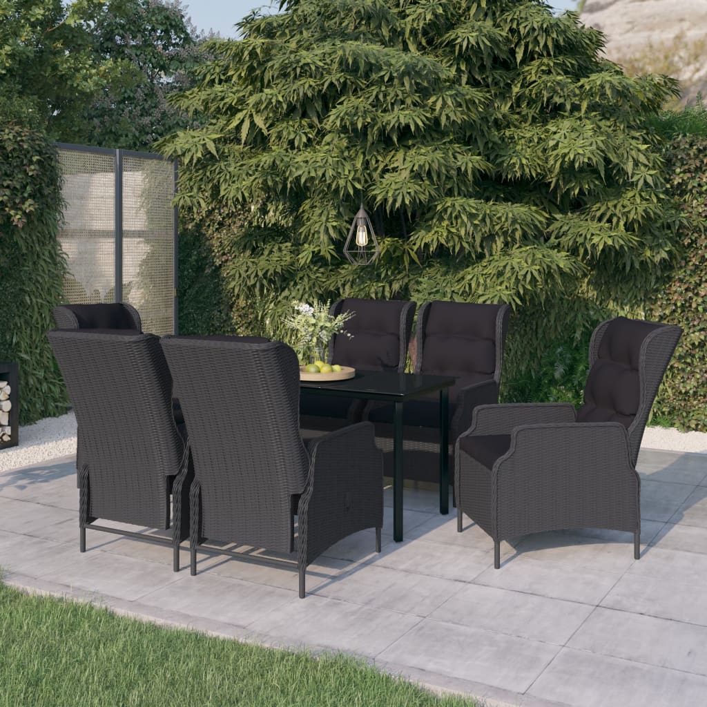 Set da Pranzo da Giardino 7 pz Grigio Scuro | homemem39