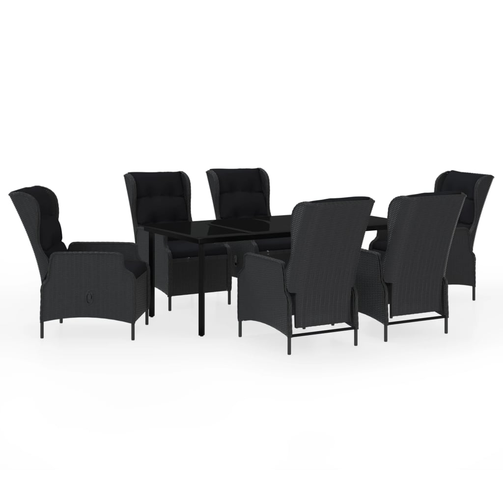Set da Pranzo da Giardino 7 pz Grigio Scuro | homemem39