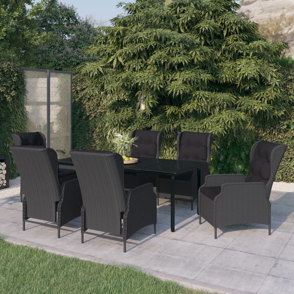 Set da Pranzo da Giardino 7 pz Grigio Scuro | homemem39