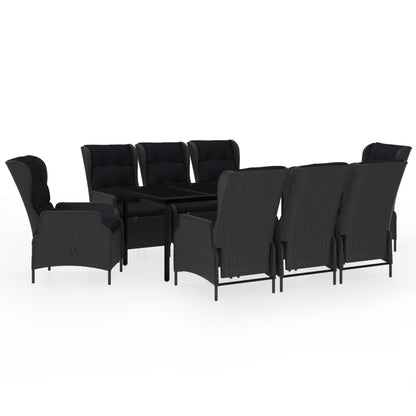 Set Mobili da Pranzo per Giardino 9 pz Grigio Scuro | homemem39