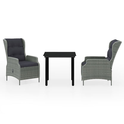 Set da Pranzo da Giardino 3 pz Grigio Chiaro - homemem39