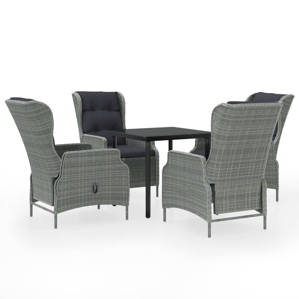 Set Mobili da Pranzo per Giardino 5 pz Grigio Chiaro | homemem39