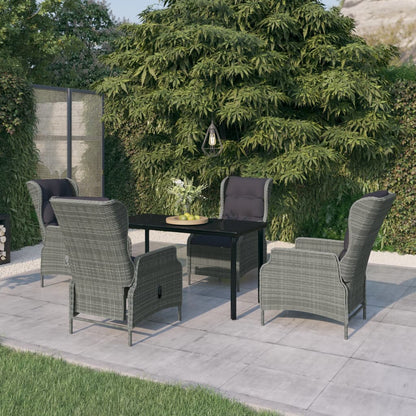 Set Mobili da Pranzo per Giardino 5 pz Grigio Chiaro - homemem39