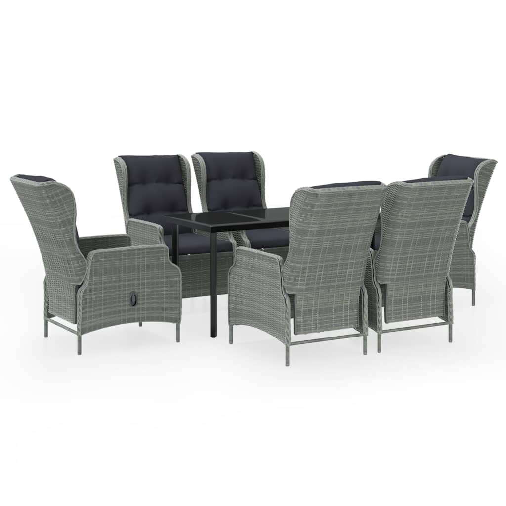 Set da Pranzo da Giardino 7 pz Grigio Chiaro | homemem39