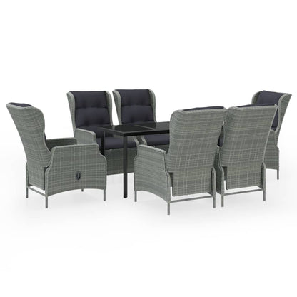 Set da Pranzo da Giardino 7 pz Grigio Chiaro | homemem39