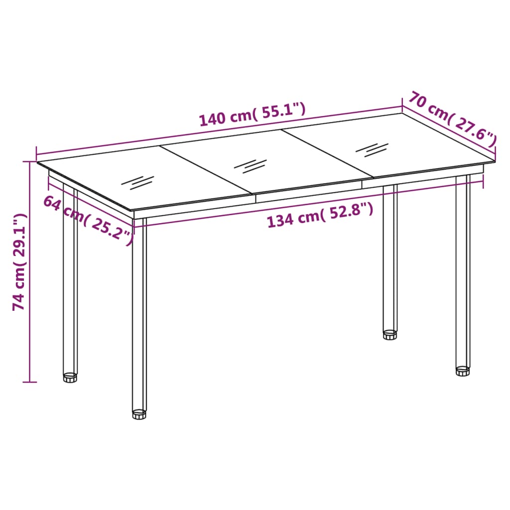 Set da Pranzo da Giardino 7 pz Grigio Chiaro | homemem39