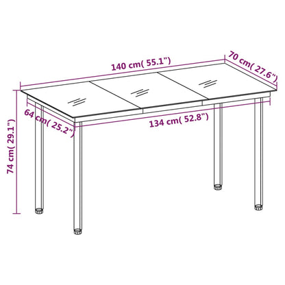 Set da Pranzo da Giardino 7 pz Grigio Chiaro | homemem39
