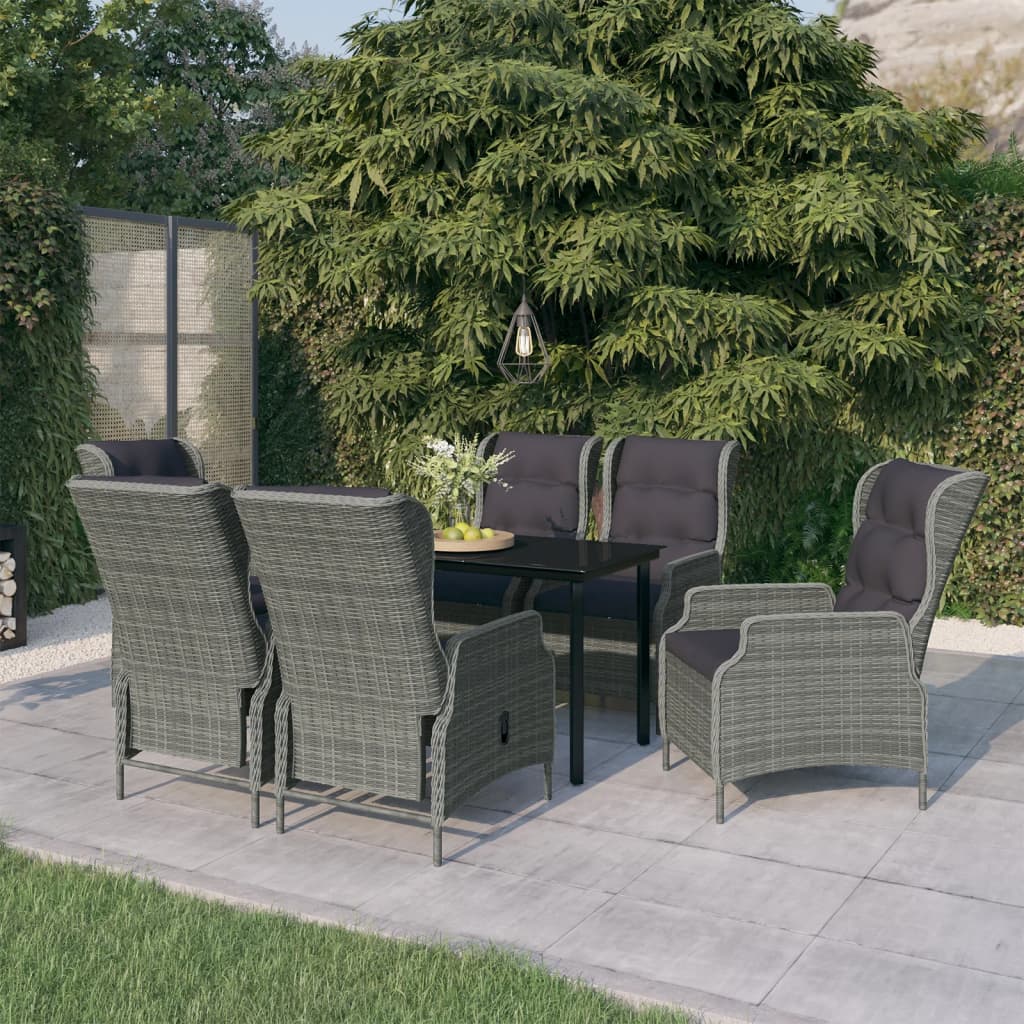 Set da Pranzo da Giardino 7 pz Grigio Chiaro | homemem39