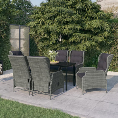 Set da Pranzo da Giardino 7 pz Grigio Chiaro | homemem39