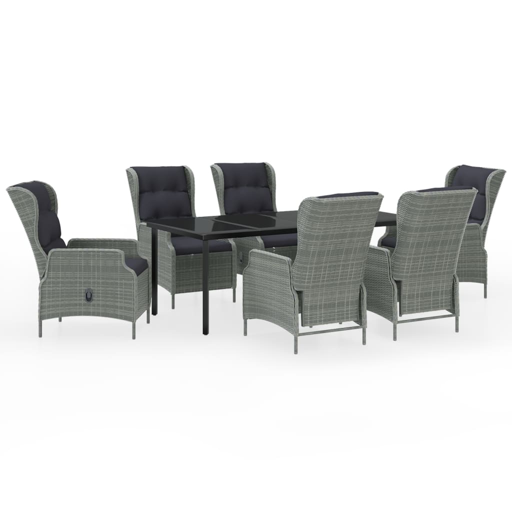 Set da Pranzo da Giardino 7 pz Grigio Chiaro | homemem39