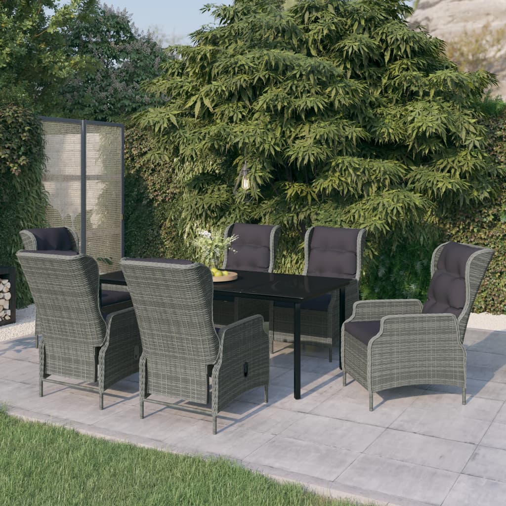 Set da Pranzo da Giardino 7 pz Grigio Chiaro | homemem39