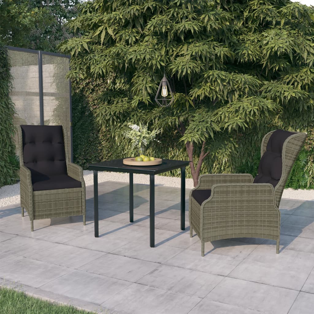 Set Mobili da Pranzo per Giardino 3 pz Marrone | homemem39