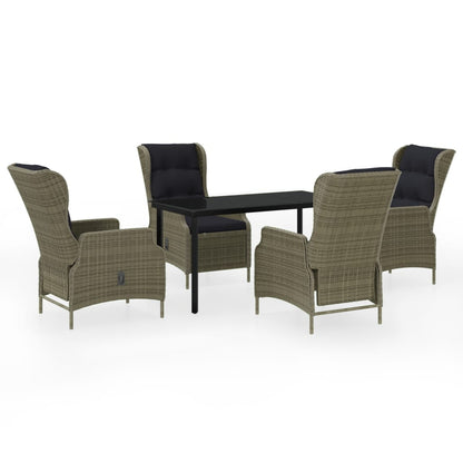 Set Mobili da Pranzo per Giardino 5 pz Marrone | homemem39