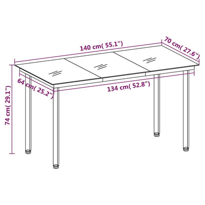 Set Mobili da Pranzo per Giardino 5 pz Marrone | homemem39