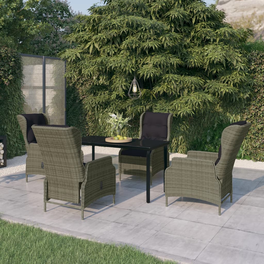 Set Mobili da Pranzo per Giardino 5 pz Marrone | homemem39
