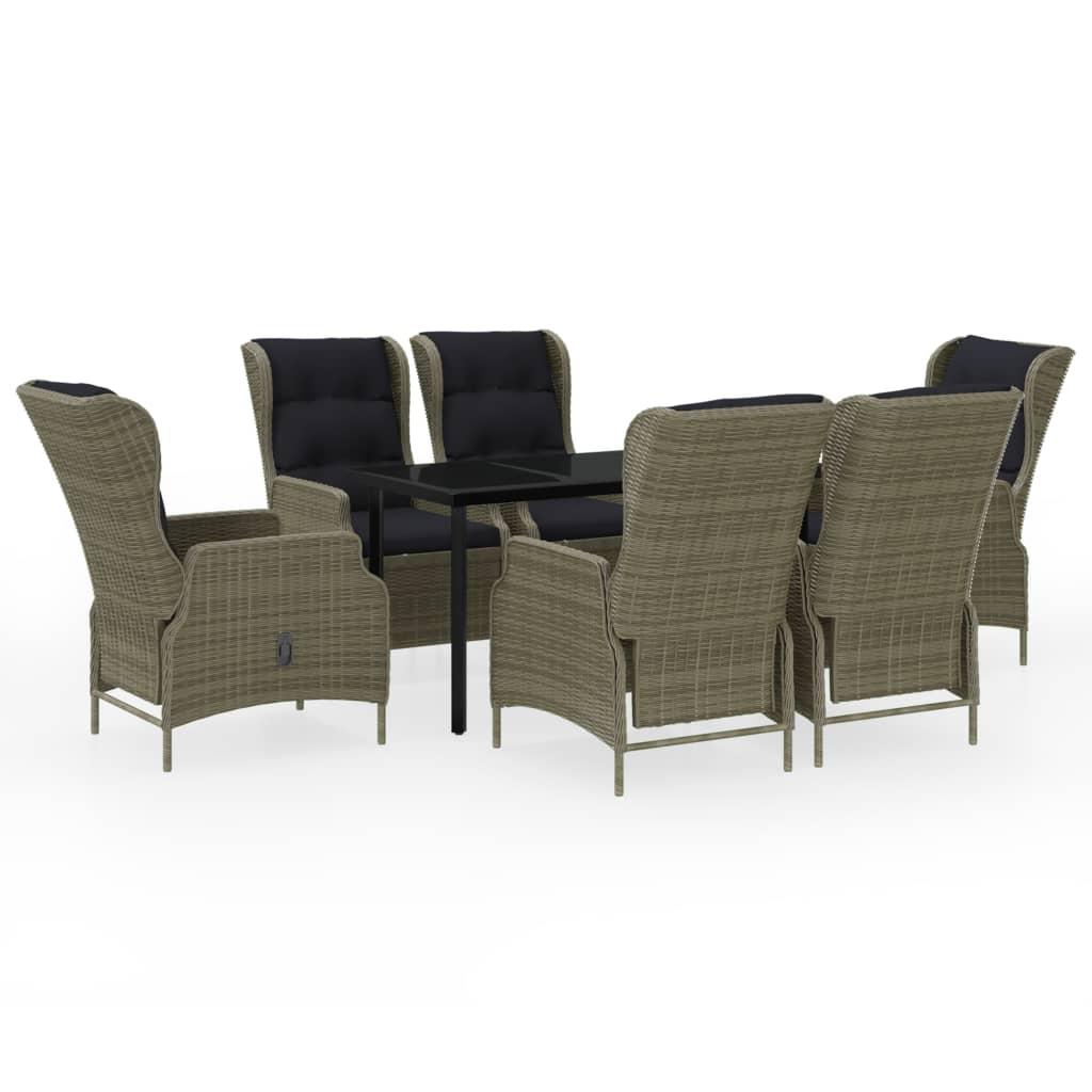 Set da Pranzo da Giardino 7 pz Marrone | homemem39