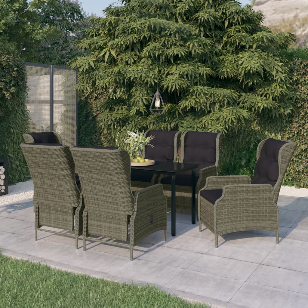 Set da Pranzo da Giardino 7 pz Marrone | homemem39