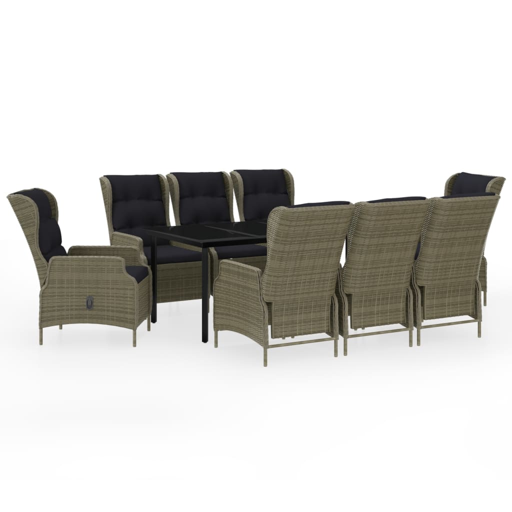 Set da Pranzo da Giardino 9 pz Marrone | homemem39