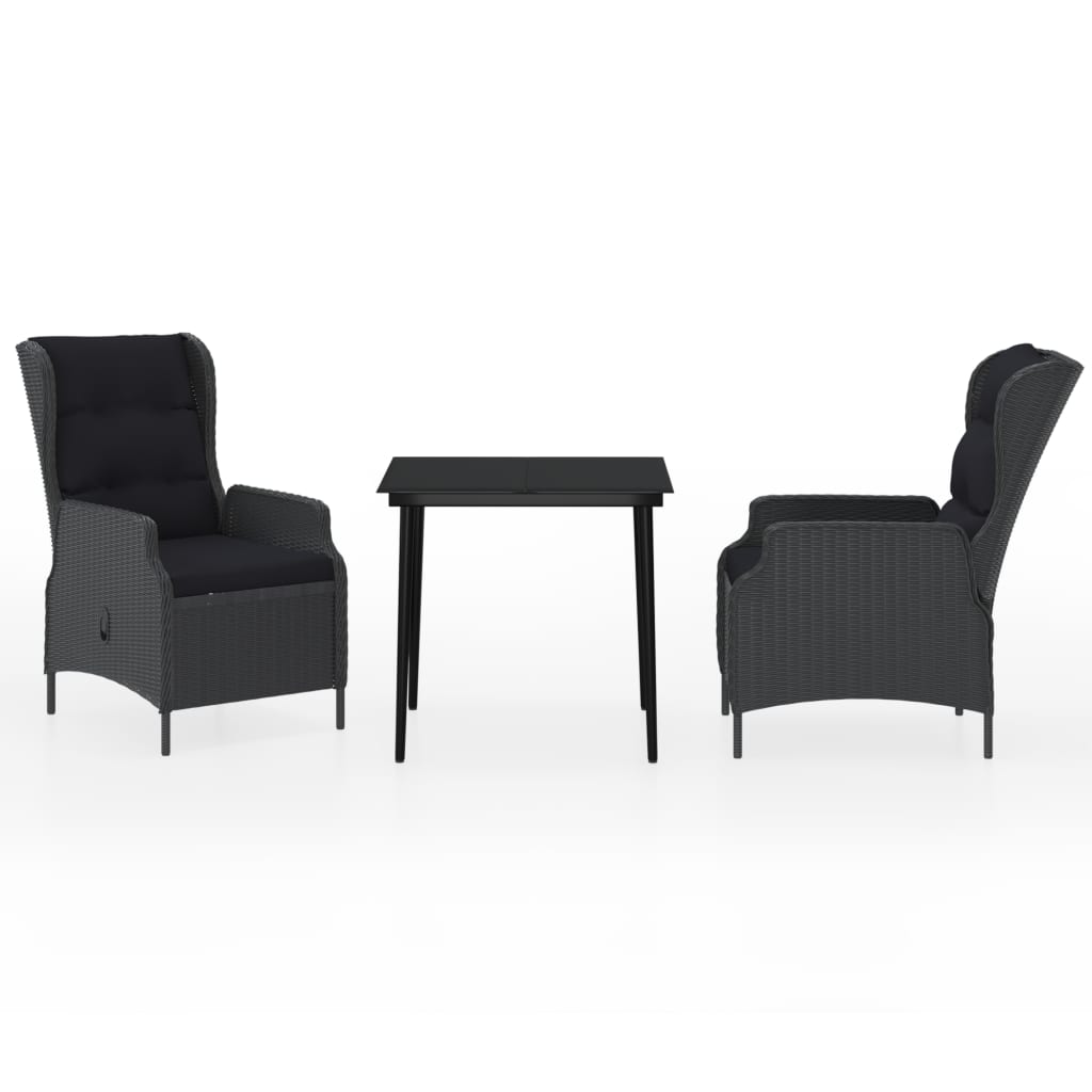 Set da Pranzo da Giardino 3 pz Grigio Scuro | homemem39