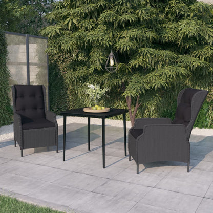 Set da Pranzo da Giardino 3 pz Grigio Scuro | homemem39