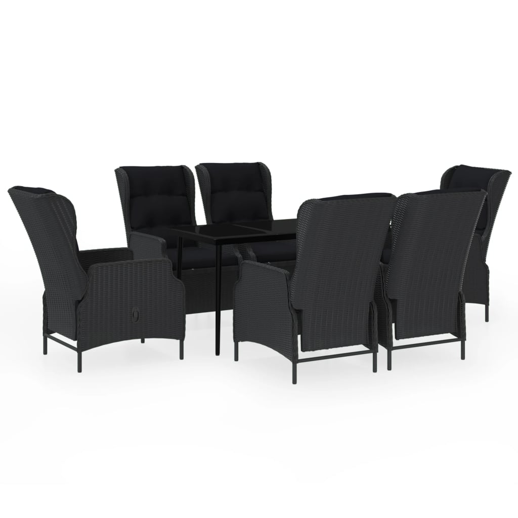 Set da Pranzo da Giardino 7 pz Grigio Scuro | homemem39