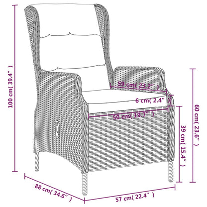 Set da Pranzo da Giardino 7 pz Grigio Scuro | homemem39
