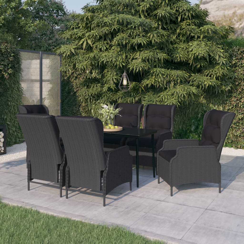 Set da Pranzo da Giardino 7 pz Grigio Scuro | homemem39