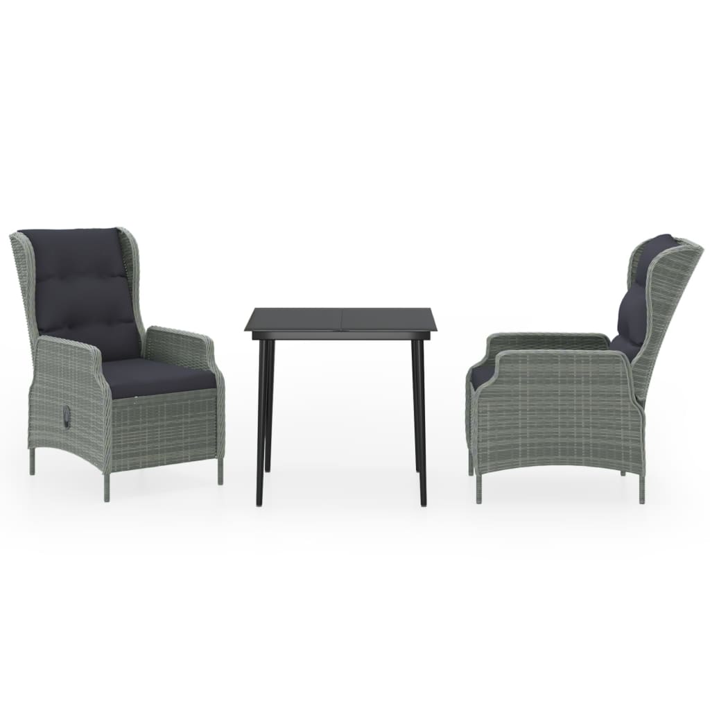 Set da Pranzo da Giardino 3 pz Grigio Chiaro | homemem39
