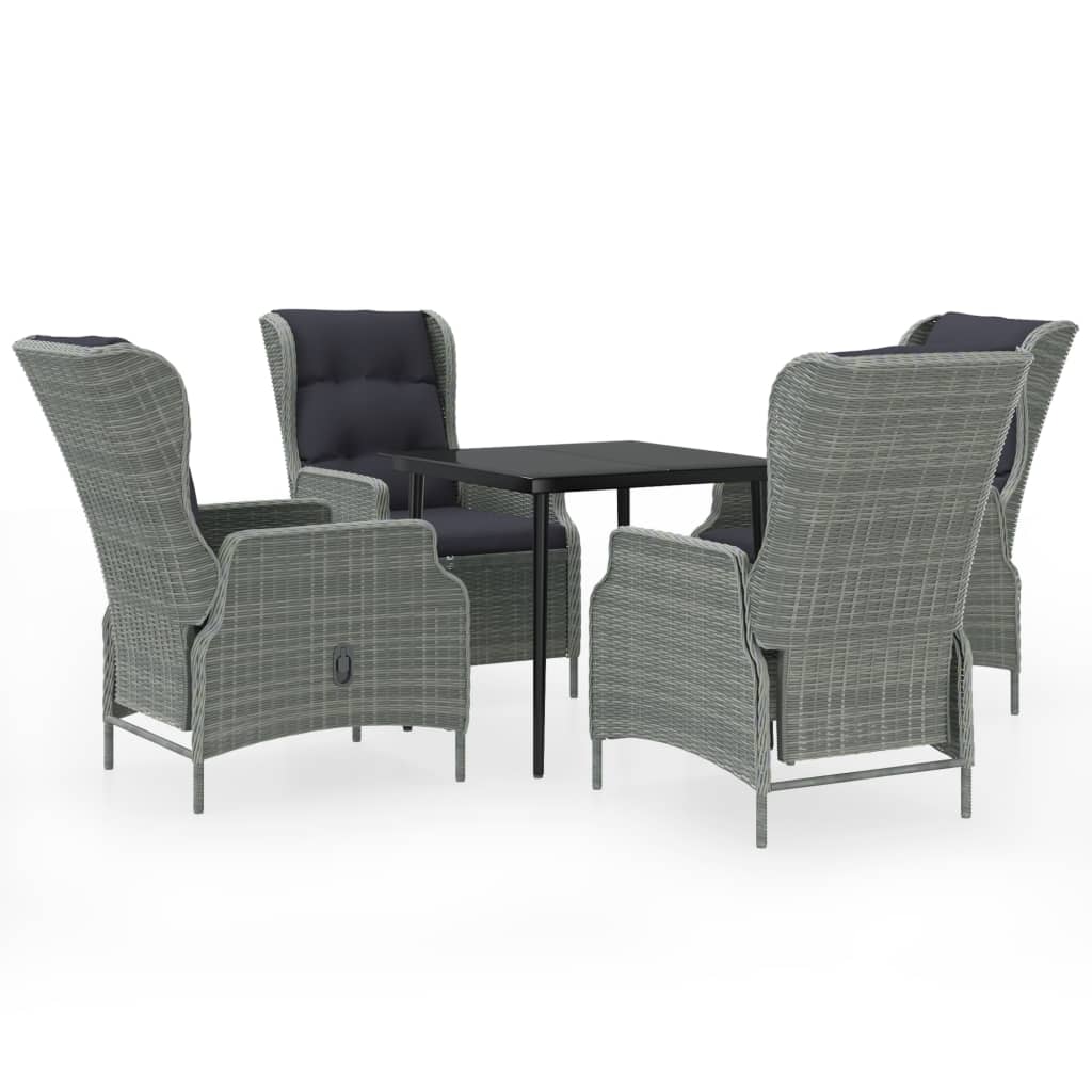 Set Mobili da Pranzo per Giardino 5 pz Grigio Chiaro - homemem39