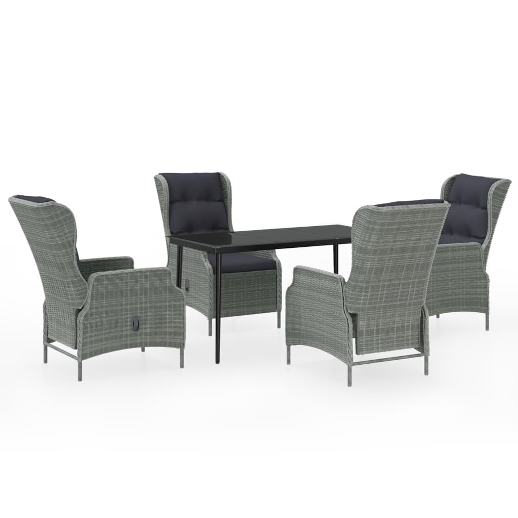 Set Mobili da Pranzo per Giardino 5 pz Grigio Chiaro | homemem39