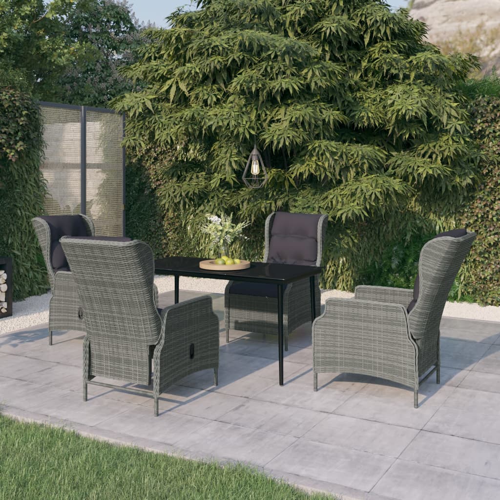 Set Mobili da Pranzo per Giardino 5 pz Grigio Chiaro | homemem39
