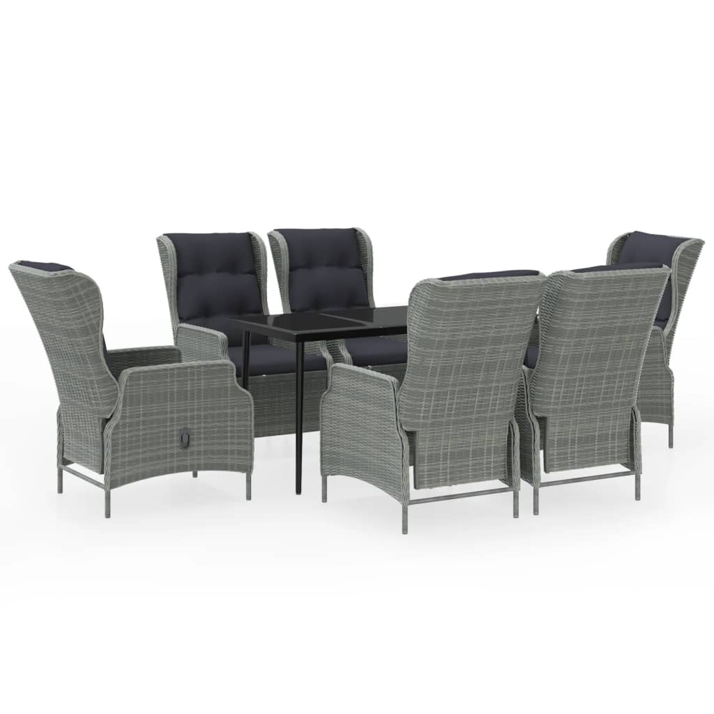 Set da Pranzo da Giardino 7 pz Grigio Chiaro | homemem39