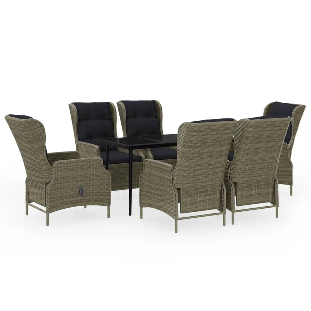 Set da Pranzo da Giardino 7 pz Marrone | homemem39